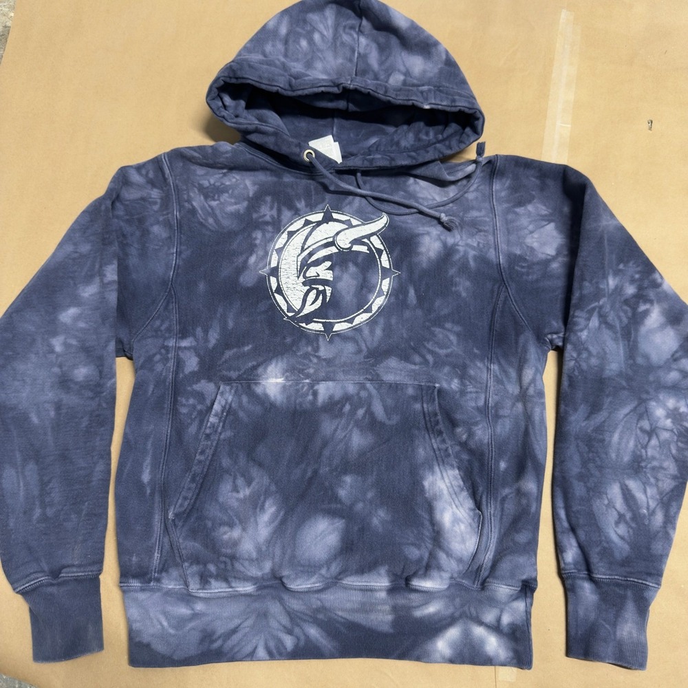 Champion Reverse Weave Small‎ Blue Tie Dye Hoodie Sweatshirt